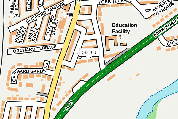 DH3 3LU map - OS OpenMap – Local (Ordnance Survey)