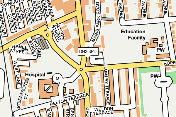 DH3 3PD map - OS OpenMap – Local (Ordnance Survey)