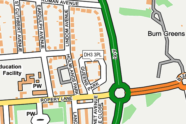 DH3 3PL map - OS OpenMap – Local (Ordnance Survey)
