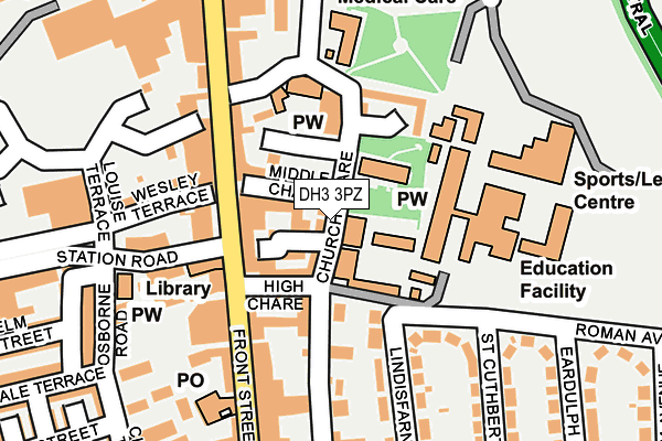 DH3 3PZ map - OS OpenMap – Local (Ordnance Survey)