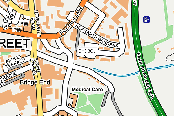 DH3 3QJ map - OS OpenMap – Local (Ordnance Survey)