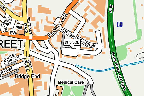 DH3 3QL map - OS OpenMap – Local (Ordnance Survey)