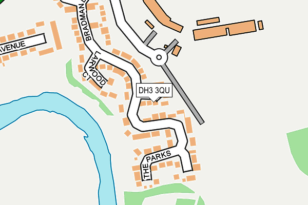 DH3 3QU map - OS OpenMap – Local (Ordnance Survey)
