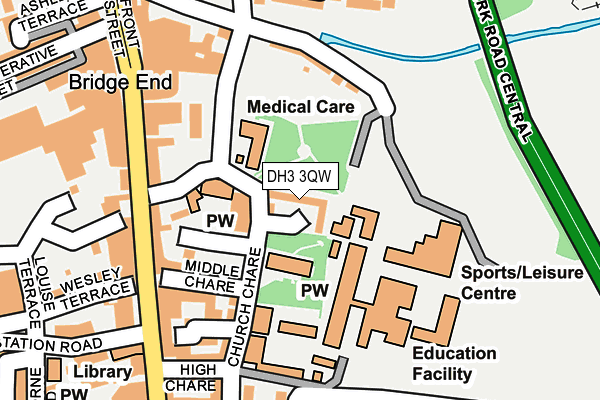 DH3 3QW map - OS OpenMap – Local (Ordnance Survey)