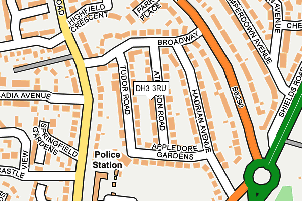 DH3 3RU map - OS OpenMap – Local (Ordnance Survey)