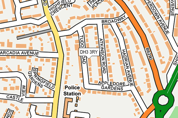 DH3 3RY map - OS OpenMap – Local (Ordnance Survey)