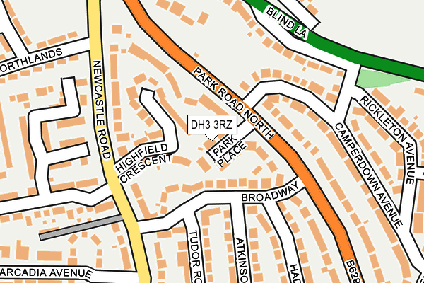 DH3 3RZ map - OS OpenMap – Local (Ordnance Survey)