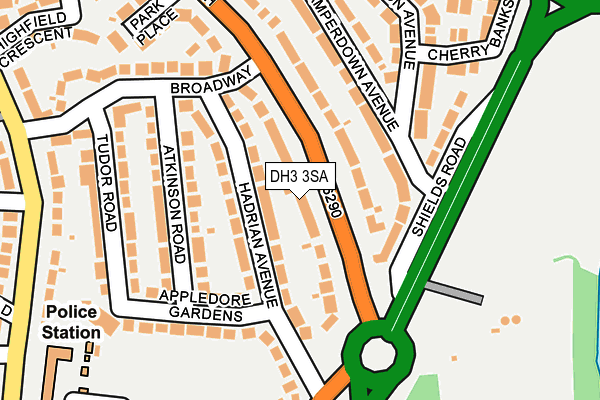 DH3 3SA map - OS OpenMap – Local (Ordnance Survey)