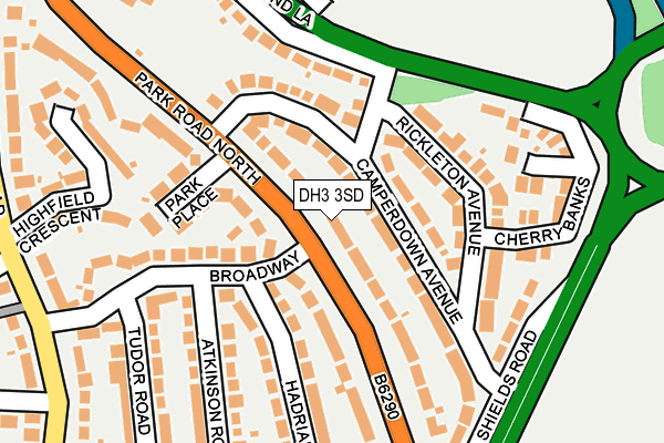 DH3 3SD map - OS OpenMap – Local (Ordnance Survey)