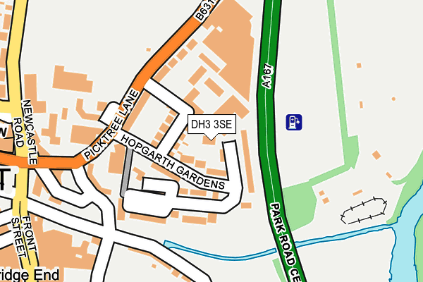 DH3 3SE map - OS OpenMap – Local (Ordnance Survey)
