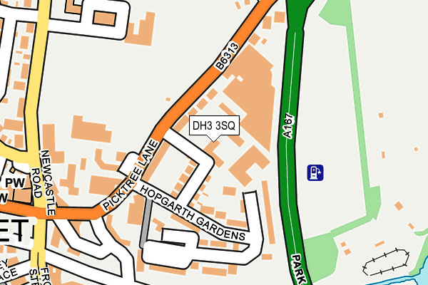 DH3 3SQ map - OS OpenMap – Local (Ordnance Survey)