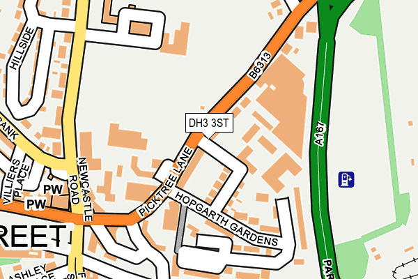 DH3 3ST map - OS OpenMap – Local (Ordnance Survey)