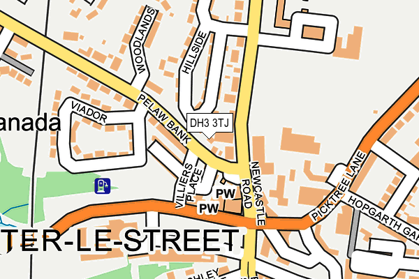DH3 3TJ map - OS OpenMap – Local (Ordnance Survey)