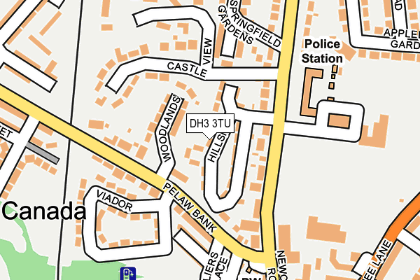 DH3 3TU map - OS OpenMap – Local (Ordnance Survey)