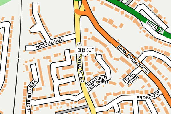 DH3 3UF map - OS OpenMap – Local (Ordnance Survey)