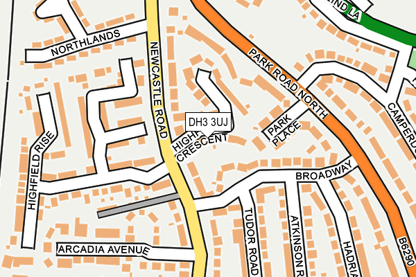 DH3 3UJ map - OS OpenMap – Local (Ordnance Survey)
