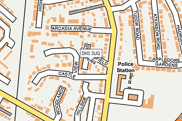 DH3 3UQ map - OS OpenMap – Local (Ordnance Survey)