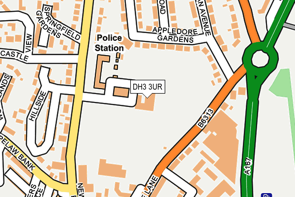 DH3 3UR map - OS OpenMap – Local (Ordnance Survey)