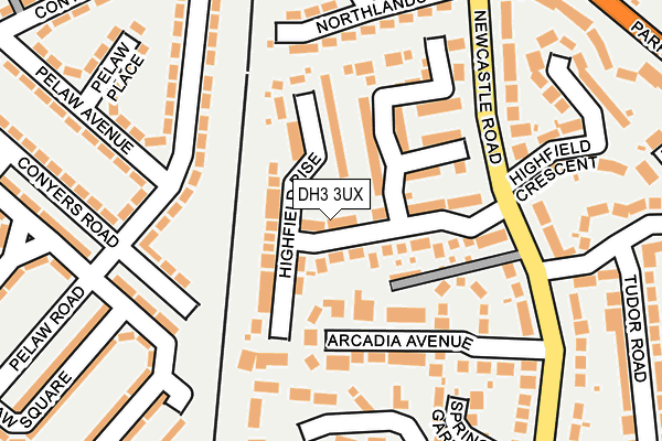 DH3 3UX map - OS OpenMap – Local (Ordnance Survey)