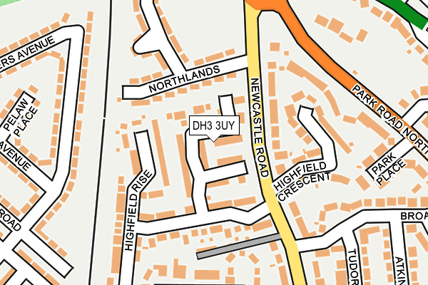 DH3 3UY map - OS OpenMap – Local (Ordnance Survey)