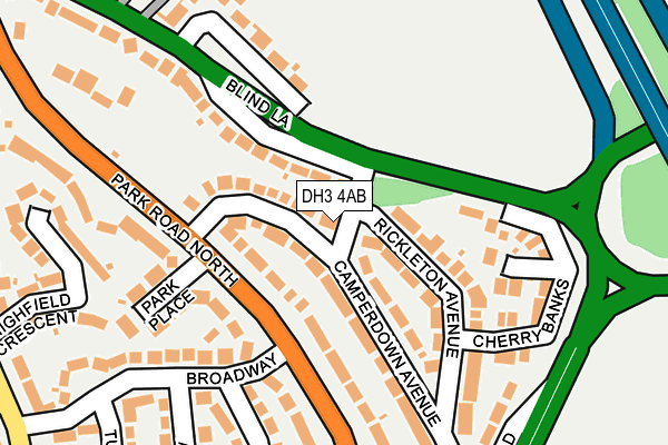 DH3 4AB map - OS OpenMap – Local (Ordnance Survey)
