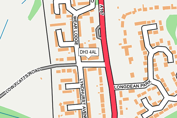DH3 4AL map - OS OpenMap – Local (Ordnance Survey)