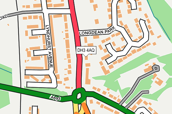 DH3 4AQ map - OS OpenMap – Local (Ordnance Survey)