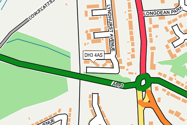 DH3 4AS map - OS OpenMap – Local (Ordnance Survey)
