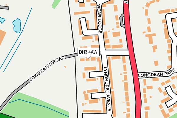 DH3 4AW map - OS OpenMap – Local (Ordnance Survey)
