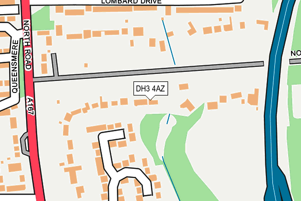 DH3 4AZ map - OS OpenMap – Local (Ordnance Survey)