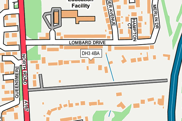DH3 4BA map - OS OpenMap – Local (Ordnance Survey)