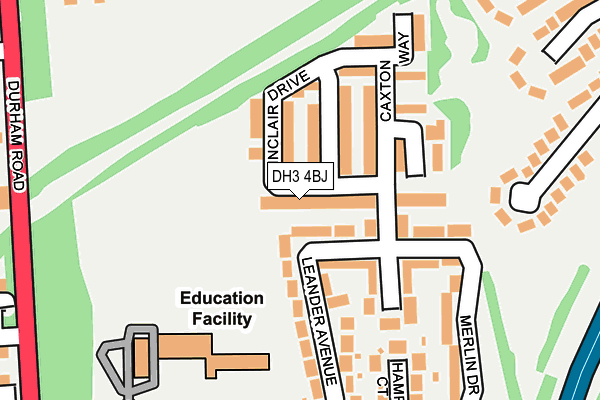 DH3 4BJ map - OS OpenMap – Local (Ordnance Survey)