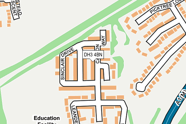 DH3 4BN map - OS OpenMap – Local (Ordnance Survey)