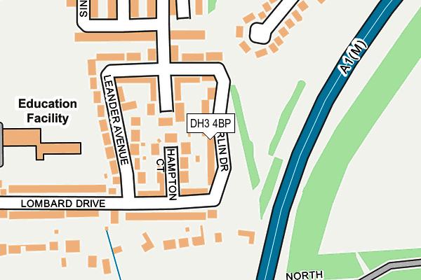 DH3 4BP map - OS OpenMap – Local (Ordnance Survey)