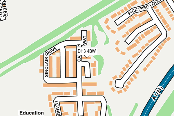 DH3 4BW map - OS OpenMap – Local (Ordnance Survey)
