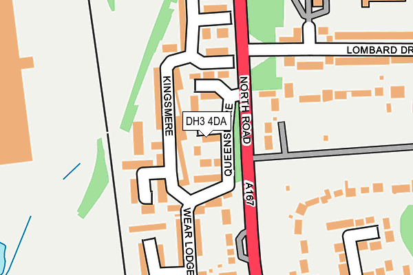 DH3 4DA map - OS OpenMap – Local (Ordnance Survey)