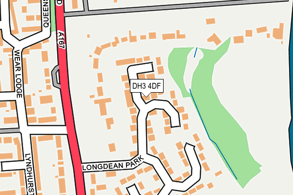 DH3 4DF map - OS OpenMap – Local (Ordnance Survey)