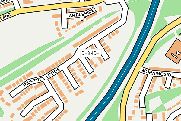 DH3 4DH map - OS OpenMap – Local (Ordnance Survey)