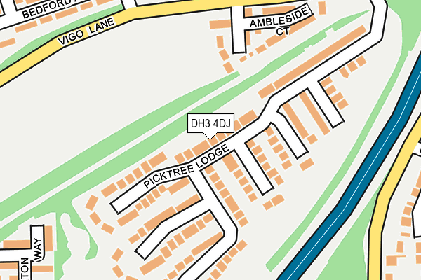 DH3 4DJ map - OS OpenMap – Local (Ordnance Survey)