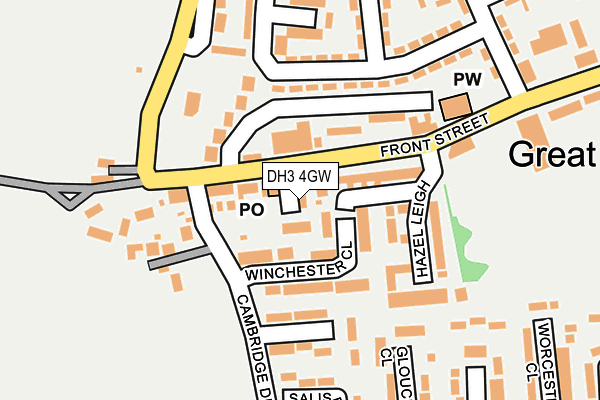 DH3 4GW map - OS OpenMap – Local (Ordnance Survey)