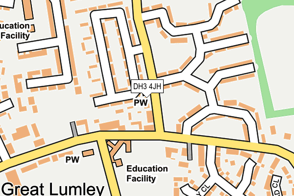 DH3 4JH map - OS OpenMap – Local (Ordnance Survey)