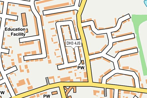 DH3 4JS map - OS OpenMap – Local (Ordnance Survey)