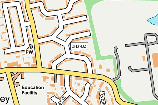 DH3 4JZ map - OS OpenMap – Local (Ordnance Survey)