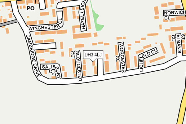 DH3 4LJ map - OS OpenMap – Local (Ordnance Survey)