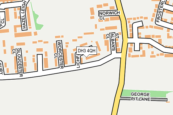 DH3 4QH map - OS OpenMap – Local (Ordnance Survey)