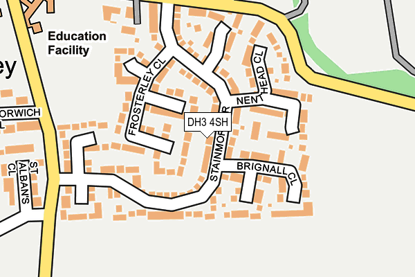 DH3 4SH map - OS OpenMap – Local (Ordnance Survey)