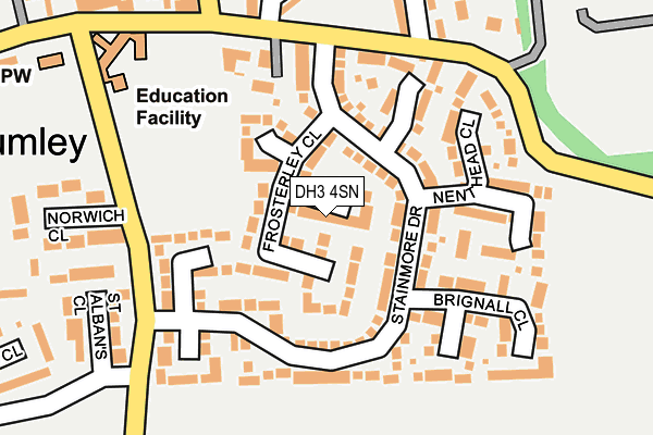 DH3 4SN map - OS OpenMap – Local (Ordnance Survey)