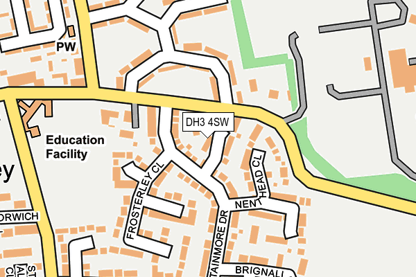 DH3 4SW map - OS OpenMap – Local (Ordnance Survey)