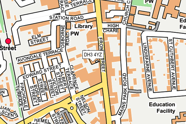 DH3 4YZ map - OS OpenMap – Local (Ordnance Survey)