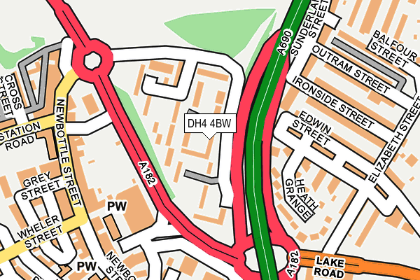 DH4 4BW map - OS OpenMap – Local (Ordnance Survey)